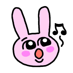 happy pink rabbit (English)