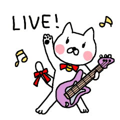 a cute and energetic cat sticker