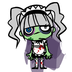 Zombie girl in maid style /Japanese ver.