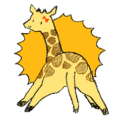 giraffe lady and giraffe man sticker