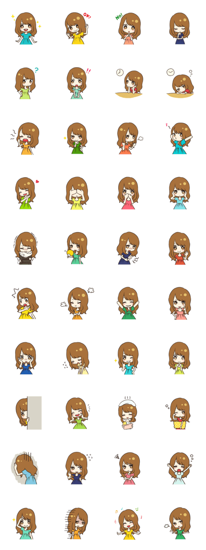 Cheerful girl sticker