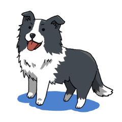 Border Collie Stamp Line Stickers Line Store