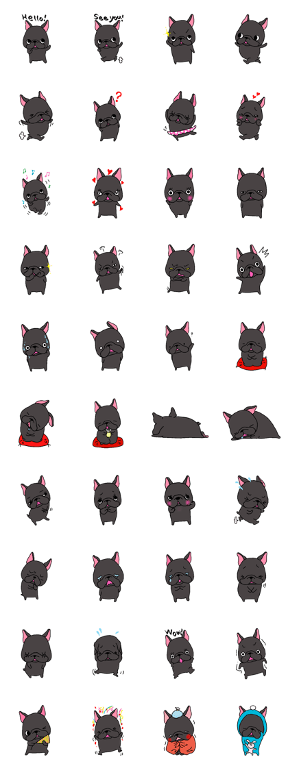 Black French Bulldog Sticker