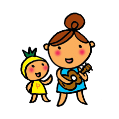 ウクレレガールとpナップルくん Line スタンプ Line Store ウクレレガールとpナップルくん Line スタンプ Line Store