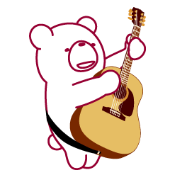 The bear. He plays an acoustic guitar.