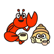 Stamp of cute shrimp