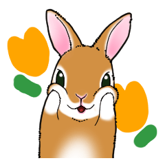 Rabbit Chataro Sticker Bigletter