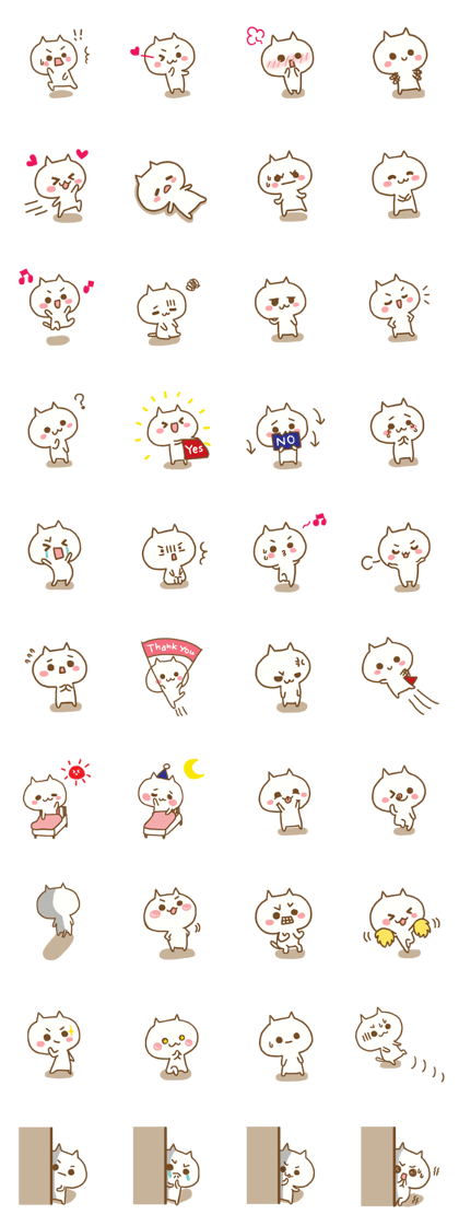Sticker of the white cats