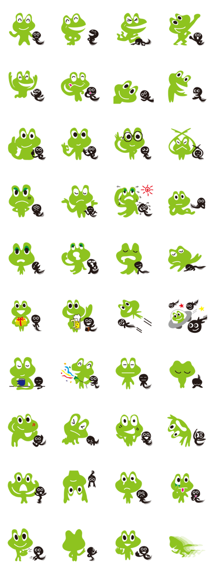 Daily life of a frog and tadpole