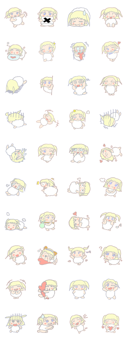 Cute fluffy girl sheep-chan Of healing