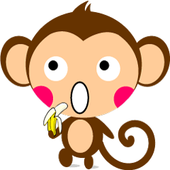 It is the sticker of a pretty monkey .