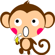 It is the sticker of a pretty monkey .