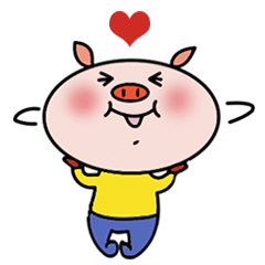 Easy Japanese sticker Mr. Piggy