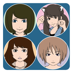 Four girls sticker