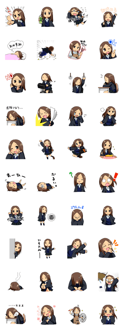 High school girl Japan Sticker