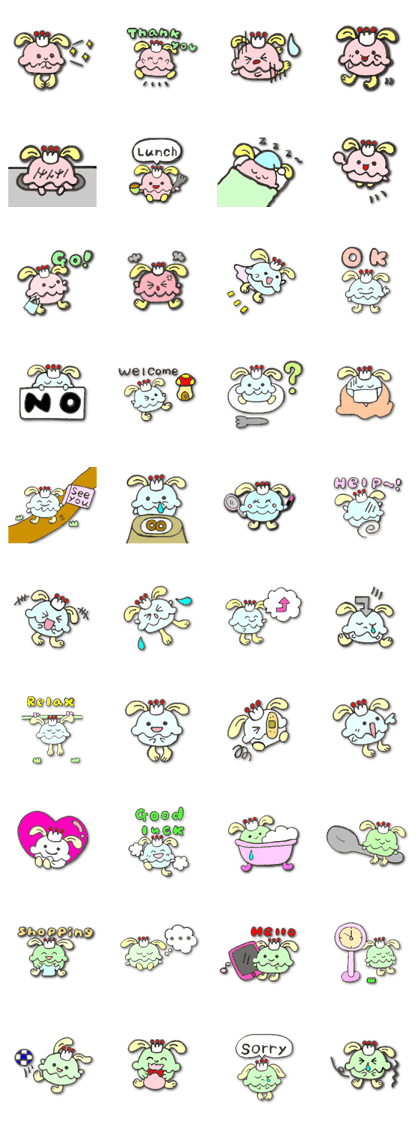 Macaroon rabbit sticker