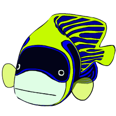Animation Emperor angelfish stamp