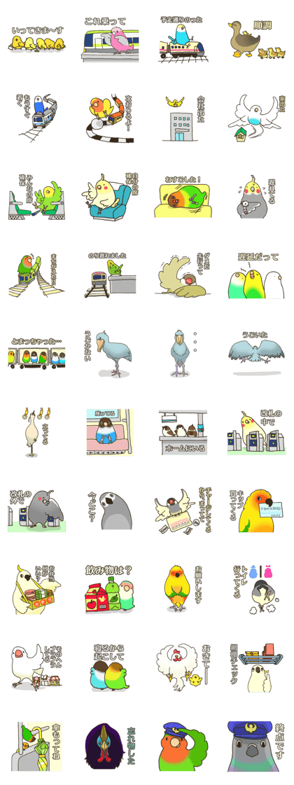 Travel by train with parrots & birds