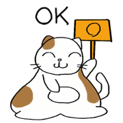 Sticker of fat cat Number1