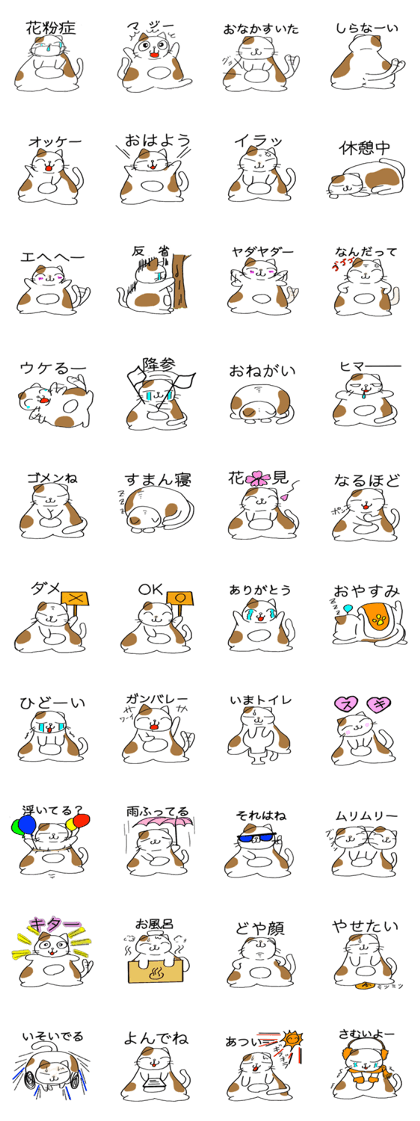 Sticker of fat cat Number1