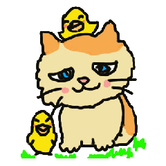 Cat and duckling(funny face version 2)