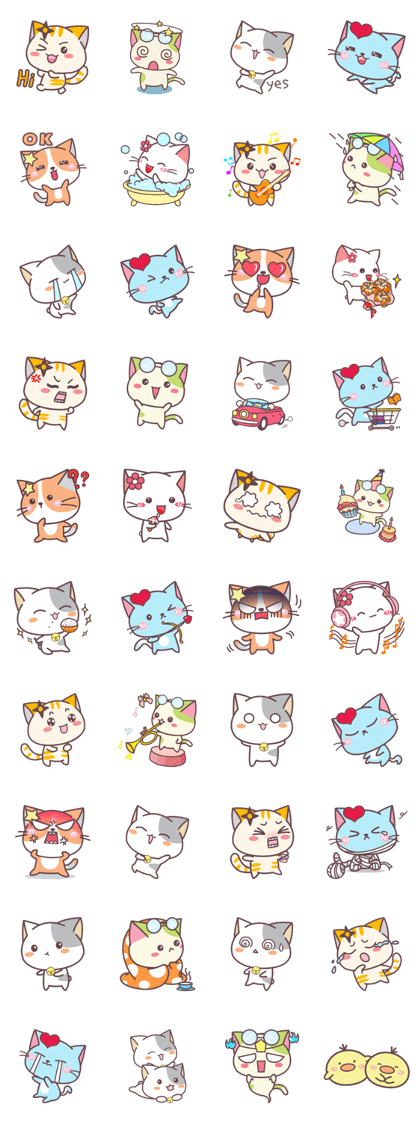 Kitty Garden Stickers 3 Kitty Garden Stickers 3