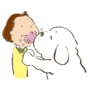 Large dogs and boy Large dogs and boy