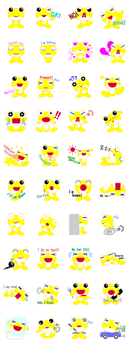 pretty frogs -yellow/English ver.-