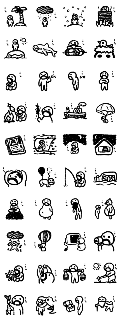 Man in the uninhabited island.