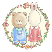 Cute bear and rabbit by Torataro