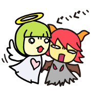 Red devil and green angel Red devil and green angel