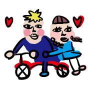 Hanako&Taro Lovelove Sticker. Hanako&Taro Lovelove Sticker.