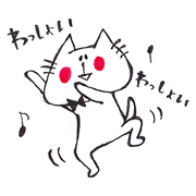 The cat drawn with 2 colors by monmobis.