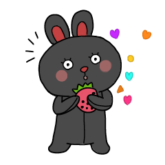Rabbits who love strawberries