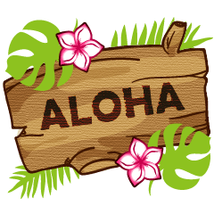 "ALOHA!" Hawaiian & Tropical Sticker