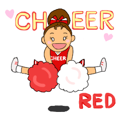 Cheerleader Sticker Red Uniform