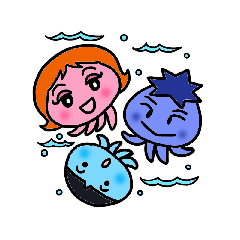 Jellyfish family Sticker