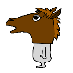 wearing a headdress of horse