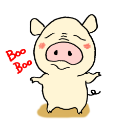Surreal pig sticker