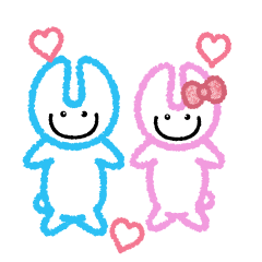 RABBIT-cutie blue and pink rabbit-