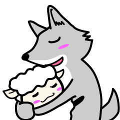the couple 's sticker(Sheep and Wolf)