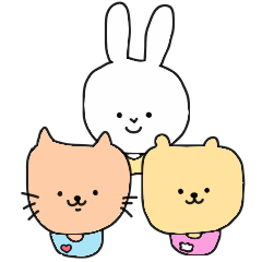 Rabbit and cat and bear children.