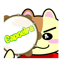 capoeira cat&kappa sticker
