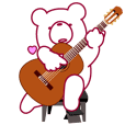 動くクマ。クマなのにクラシックギター。