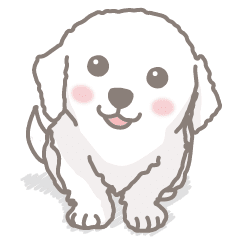 White Puppy Great Pyrenees Line Stickers Line Store