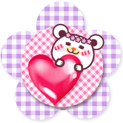 Gingham check&Chocolate bear