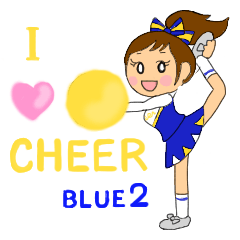 Cheerleader Sticker Blue Uniform 2