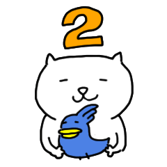 white cat and blue bird 2