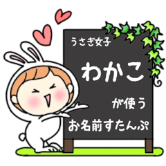 A name sticker used by rabbitgirl Wakako