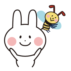 Family's sticker rabbit and bee